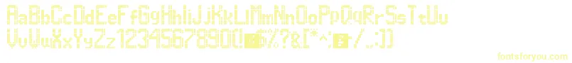 Dimelthoz11x96-Schriftart – Gelbe Schriften auf weißem Hintergrund