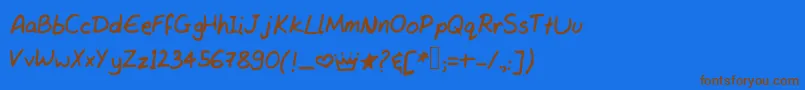 Tanvishand3 Font – Brown Fonts on Blue Background