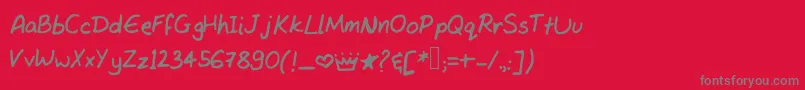 Tanvishand3 Font – Gray Fonts on Red Background