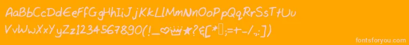 Tanvishand3 Font – Pink Fonts on Orange Background