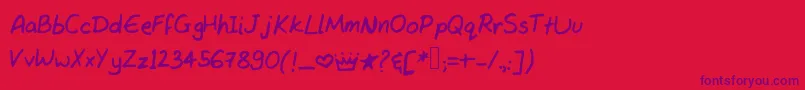 Tanvishand3-Schriftart – Violette Schriften auf rotem Hintergrund
