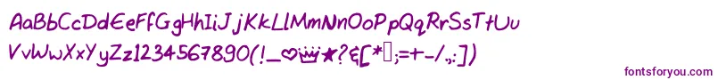 Tanvishand3-Schriftart – Violette Schriften auf weißem Hintergrund