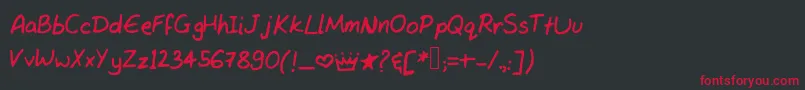 Tanvishand3 Font – Red Fonts on Black Background