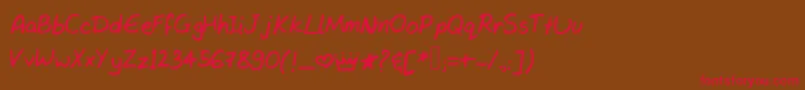 Tanvishand3 Font – Red Fonts on Brown Background