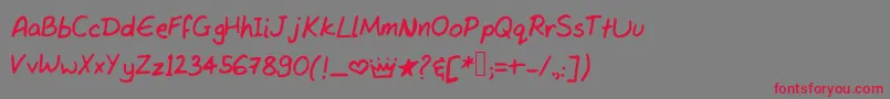 Tanvishand3 Font – Red Fonts on Gray Background