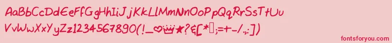Tanvishand3 Font – Red Fonts on Pink Background