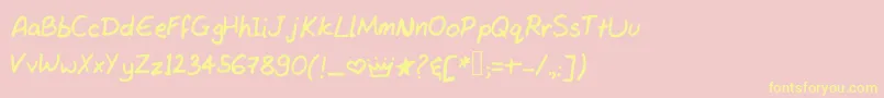 Tanvishand3 Font – Yellow Fonts on Pink Background