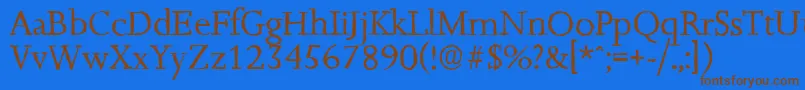 JessicaantiqueRegular Font – Brown Fonts on Blue Background