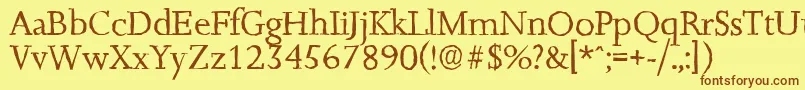 JessicaantiqueRegular Font – Brown Fonts on Yellow Background