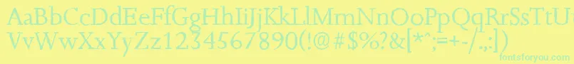 フォントJessicaantiqueRegular – 黄色い背景に緑の文字