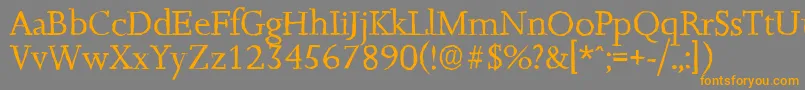 Więcej informacji o czcionce JessicaantiqueRegular Czcionka JessicaantiqueRegular – pomarańczowe czcionki na szarym tle