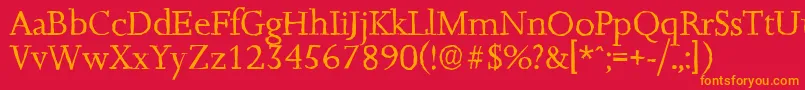 Шрифт JessicaantiqueRegular – оранжевые шрифты на красном фоне