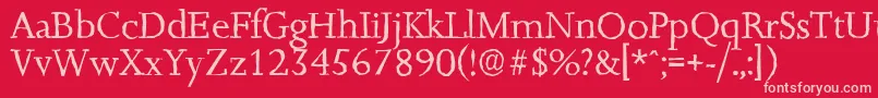 JessicaantiqueRegular Font – Pink Fonts on Red Background