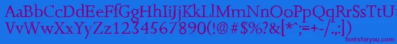 JessicaantiqueRegular Font – Purple Fonts on Blue Background