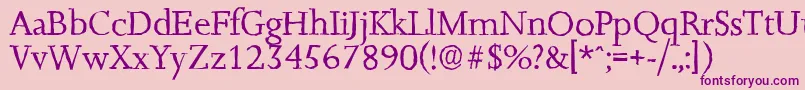JessicaantiqueRegular-Schriftart – Violette Schriften auf rosa Hintergrund