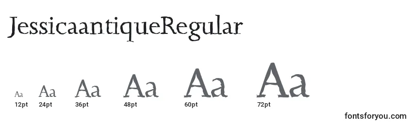 Размеры шрифта JessicaantiqueRegular