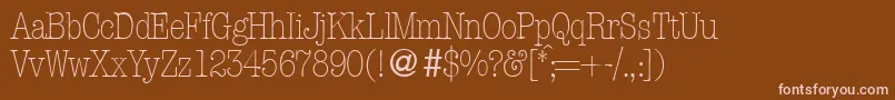 Шрифт ModerntypewritercondlightRegular – розовые шрифты на коричневом фоне