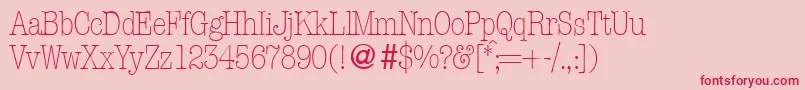 ModerntypewritercondlightRegular Font – Red Fonts on Pink Background