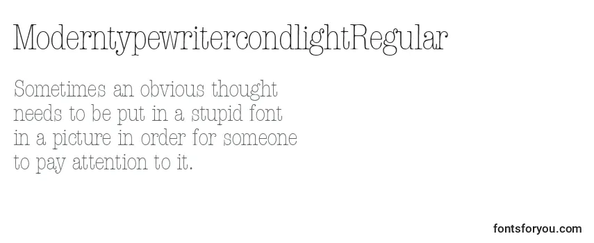 ModerntypewritercondlightRegular Font
