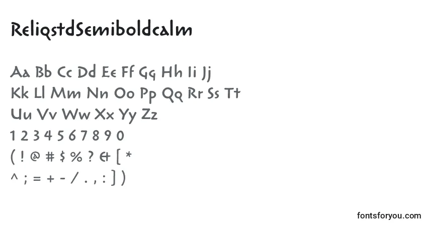 Czcionka ReliqstdSemiboldcalm – alfabet, cyfry, specjalne znaki