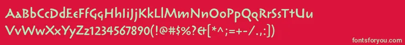ReliqstdSemiboldcalm Font – Green Fonts on Red Background
