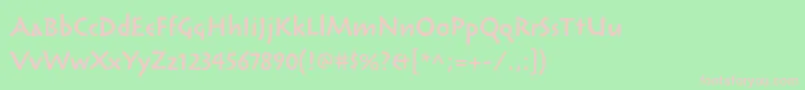 フォントReliqstdSemiboldcalm – 緑の背景にピンクのフォント