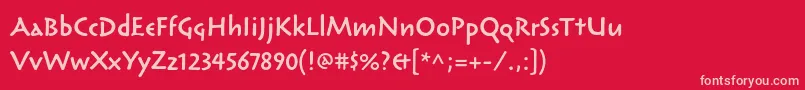ReliqstdSemiboldcalm Font – Pink Fonts on Red Background
