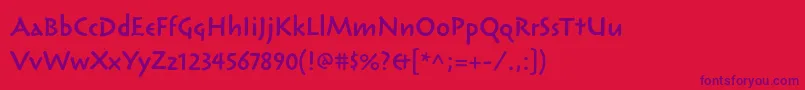 ReliqstdSemiboldcalm Font – Purple Fonts on Red Background