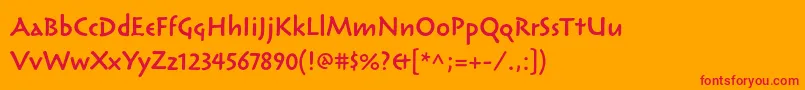 ReliqstdSemiboldcalm Font – Red Fonts on Orange Background