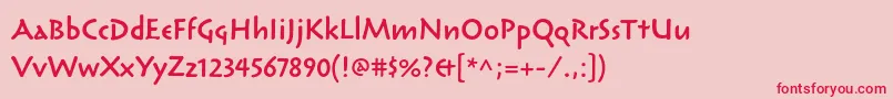 ReliqstdSemiboldcalm Font – Red Fonts on Pink Background