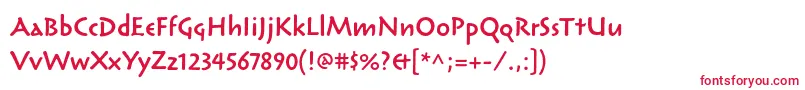 フォントReliqstdSemiboldcalm – 白い背景に赤い文字