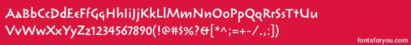 フォントReliqstdSemiboldcalm – 赤い背景に白い文字