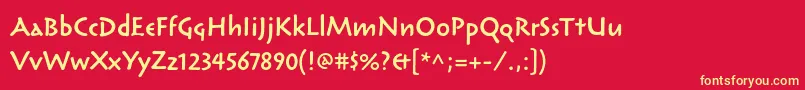 ReliqstdSemiboldcalm Font – Yellow Fonts on Red Background