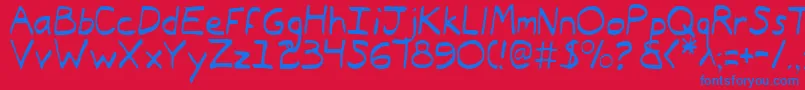 Typee2l Font – Blue Fonts on Red Background