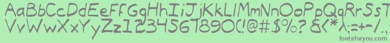 フォントTypee2l – 緑の背景に灰色の文字