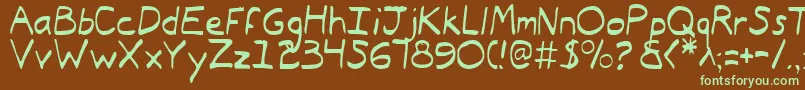 Typee2l Font – Green Fonts on Brown Background