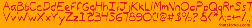 Typee2l-Schriftart – Rote Schriften auf orangefarbenem Hintergrund