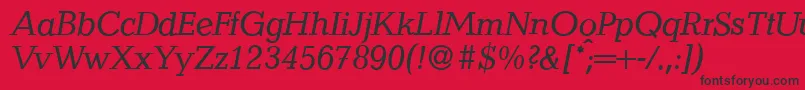 QuantityItalic Font – Black Fonts on Red Background