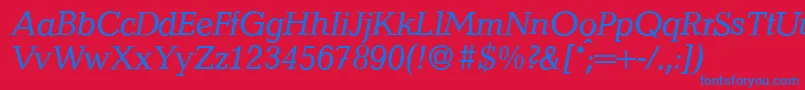 QuantityItalic Font – Blue Fonts on Red Background