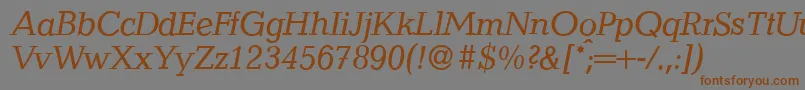 QuantityItalic Font – Brown Fonts on Gray Background
