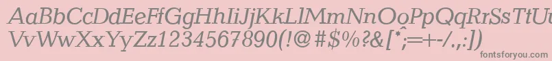 QuantityItalic Font – Gray Fonts on Pink Background