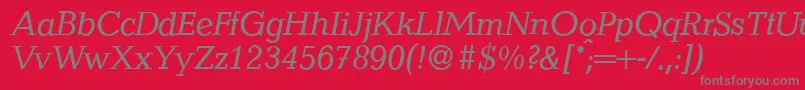 QuantityItalic Font – Gray Fonts on Red Background