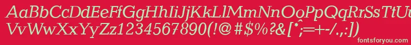 QuantityItalic Font – Green Fonts on Red Background