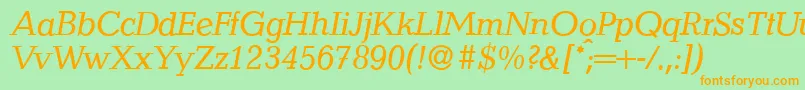 QuantityItalic Font – Orange Fonts on Green Background