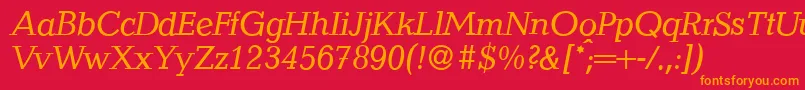 QuantityItalic Font – Orange Fonts on Red Background