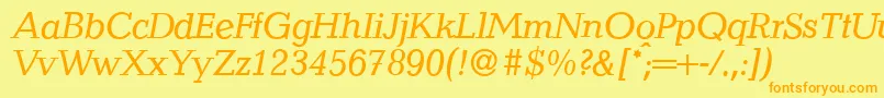 QuantityItalic Font – Orange Fonts on Yellow Background