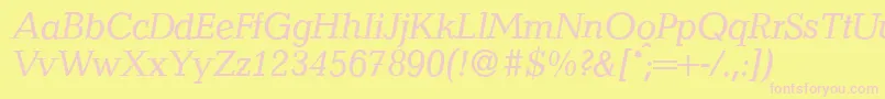 QuantityItalic Font – Pink Fonts on Yellow Background