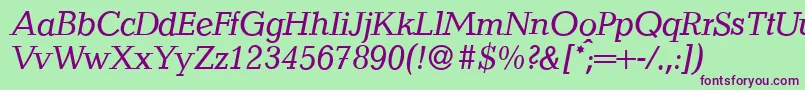 QuantityItalic Font – Purple Fonts on Green Background