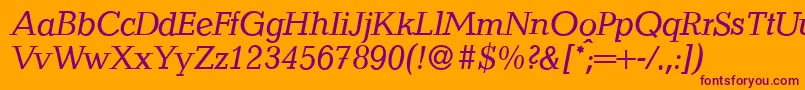 QuantityItalic Font – Purple Fonts on Orange Background