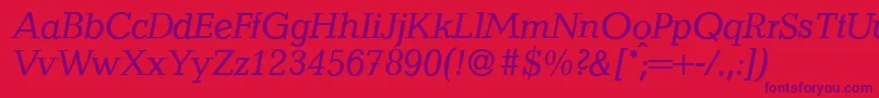 QuantityItalic Font – Purple Fonts on Red Background